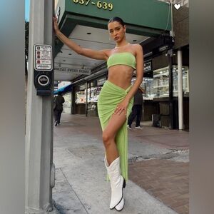 Princess Polly Karley Twist Set Green Size 4